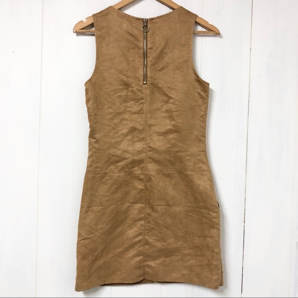 3 for $20 -H&M Divided Tan Faux Suede Dress Size 4 - Picture 4 of 7